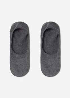 Invisible^Calzedonia Unisex Cotton Invisible Socks 042 - Mid Grey Blend