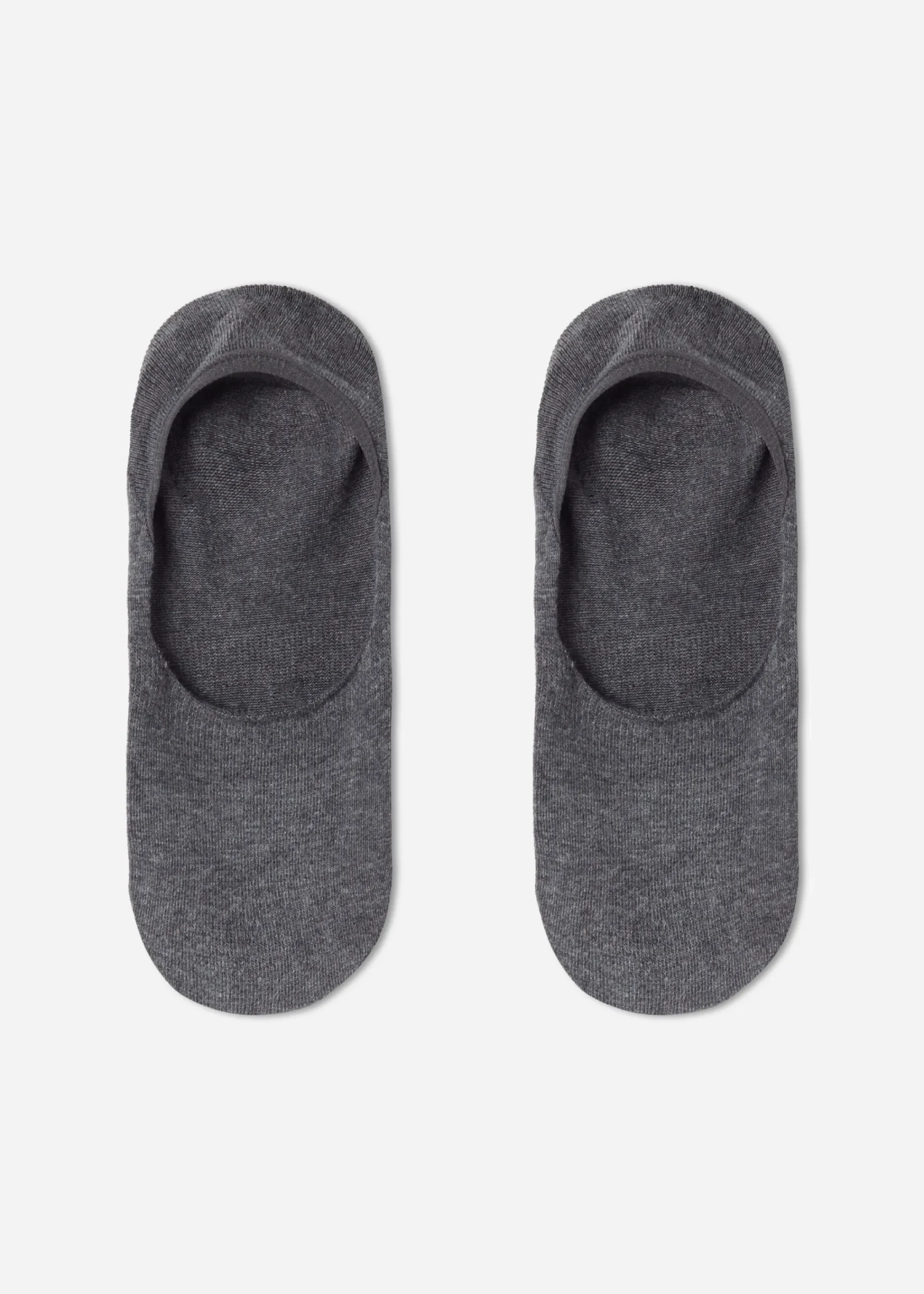 Invisible^Calzedonia Unisex Cotton Invisible Socks 042 - Mid Grey Blend