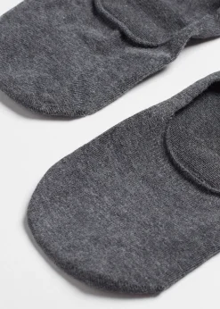 Invisible^Calzedonia Unisex Cotton Invisible Socks 042 - Mid Grey Blend
