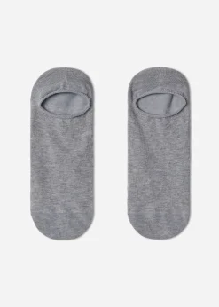 No-Show^Calzedonia Unisex Cotton Pop Socks 031 - Grey Blend