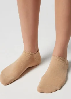 No-Show^Calzedonia Unisex Cotton Pop Socks 412 - Sand-Colored Beige