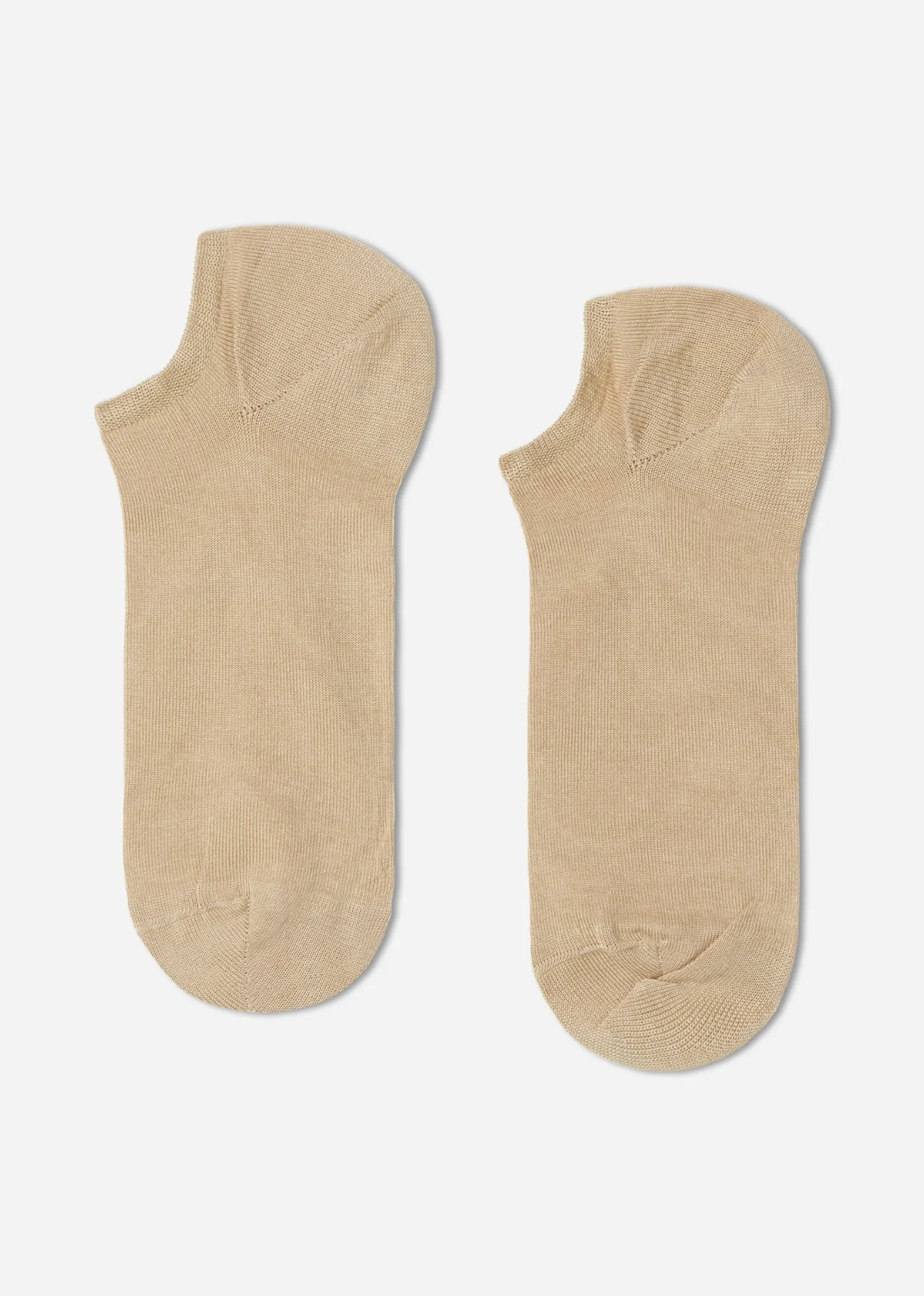 No-Show^Calzedonia Unisex Cotton Pop Socks 412 - Sand-Colored Beige