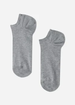 No-Show^Calzedonia Unisex Cotton Pop Socks 408 - Grey Fleece