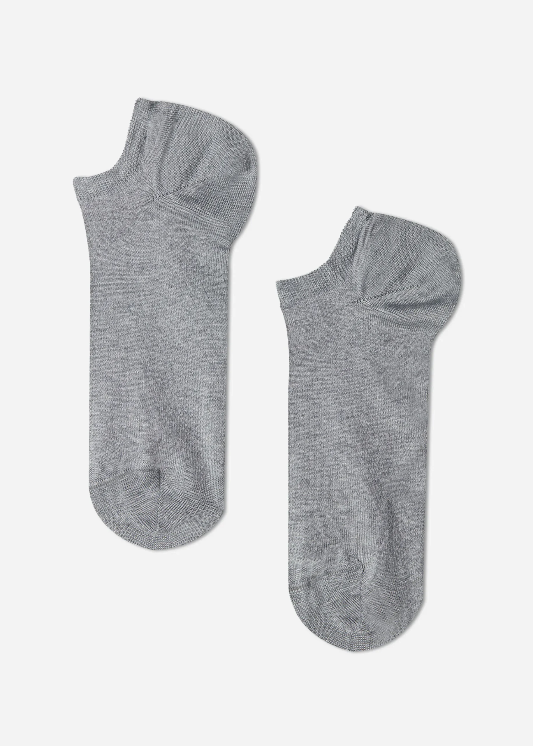No-Show^Calzedonia Unisex Cotton Pop Socks 408 - Grey Fleece