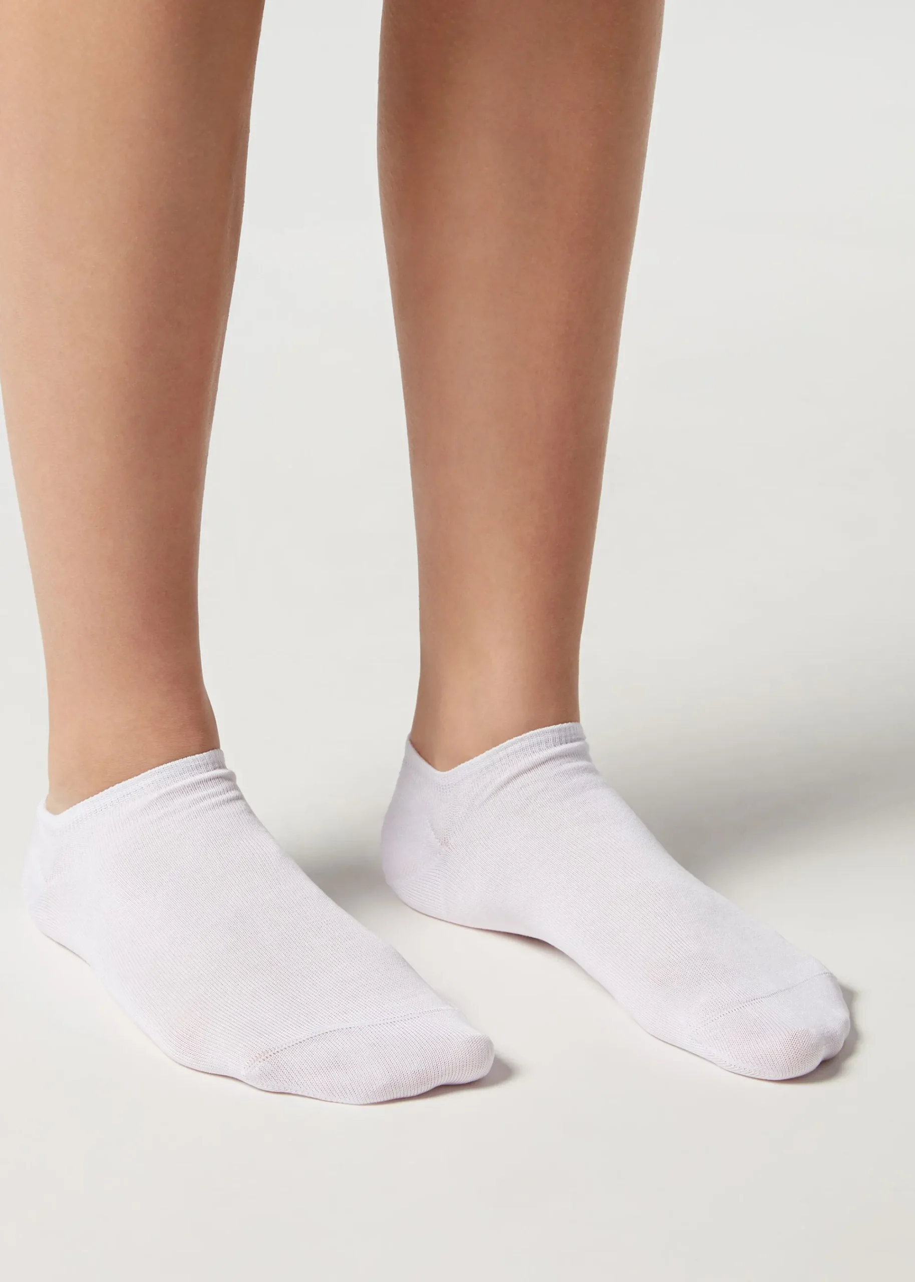 No-Show^Calzedonia Unisex Cotton Pop Socks 001 - White
