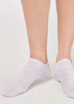 No-Show^Calzedonia Unisex Cotton Pop Socks 825 - Light Grey Blend