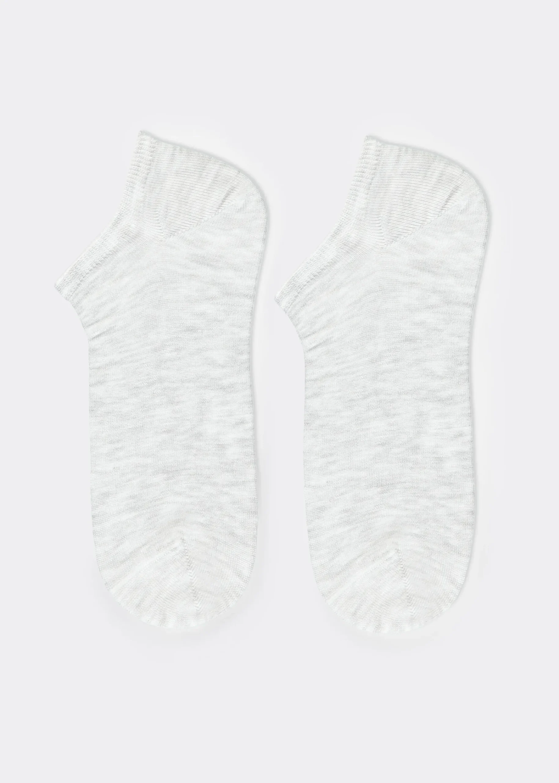 No-Show^Calzedonia Unisex Cotton Pop Socks 825 - Light Grey Blend