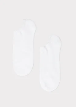 No-Show^Calzedonia Unisex Cotton Sports No-Show Socks 001 - White