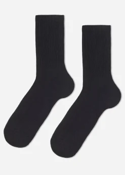 Short Socks^Calzedonia Unisex Crew Sport Socks 019 - Black