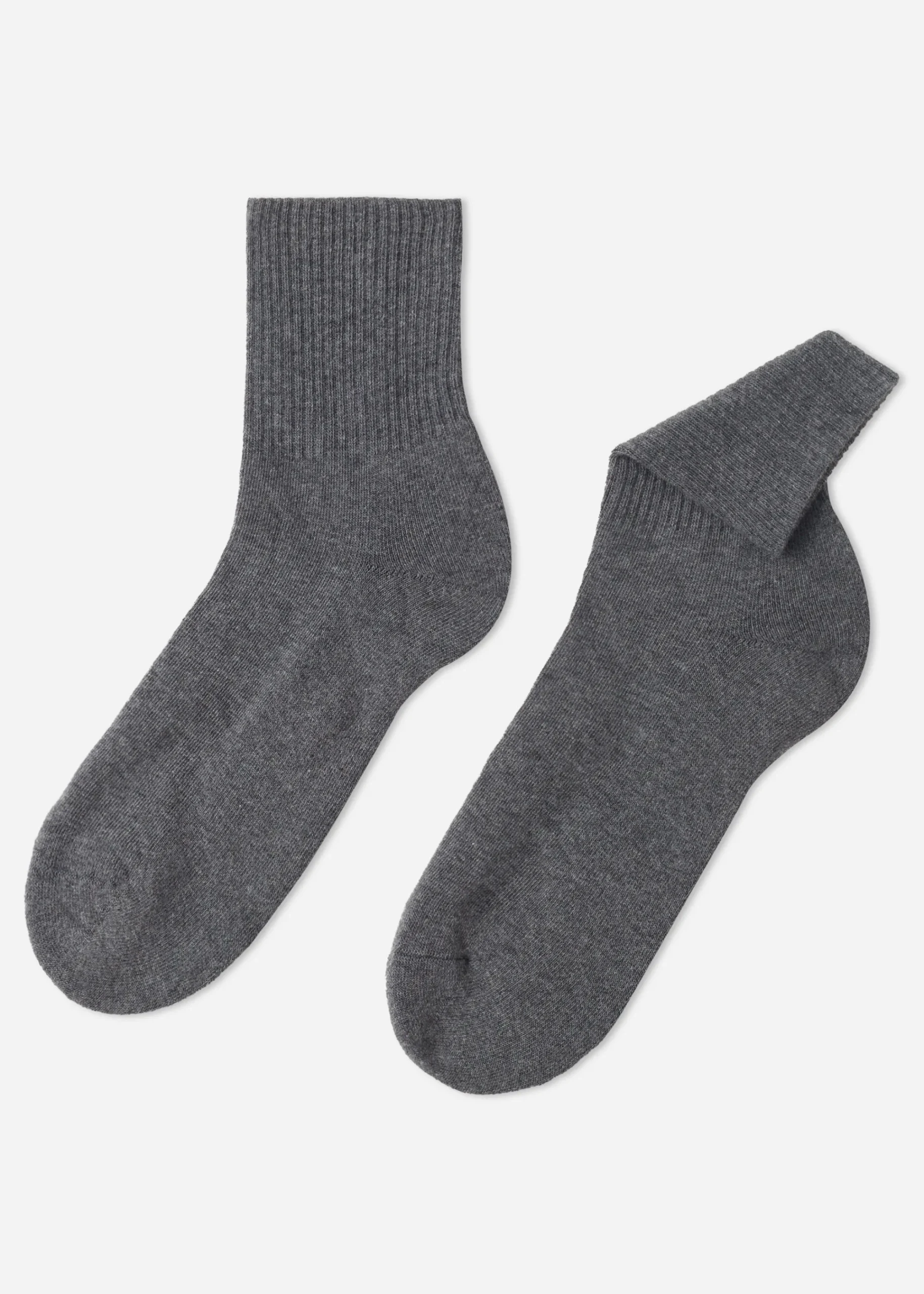 Short Socks^Calzedonia Unisex Crew Sport Socks 042 - Mid Grey Blend