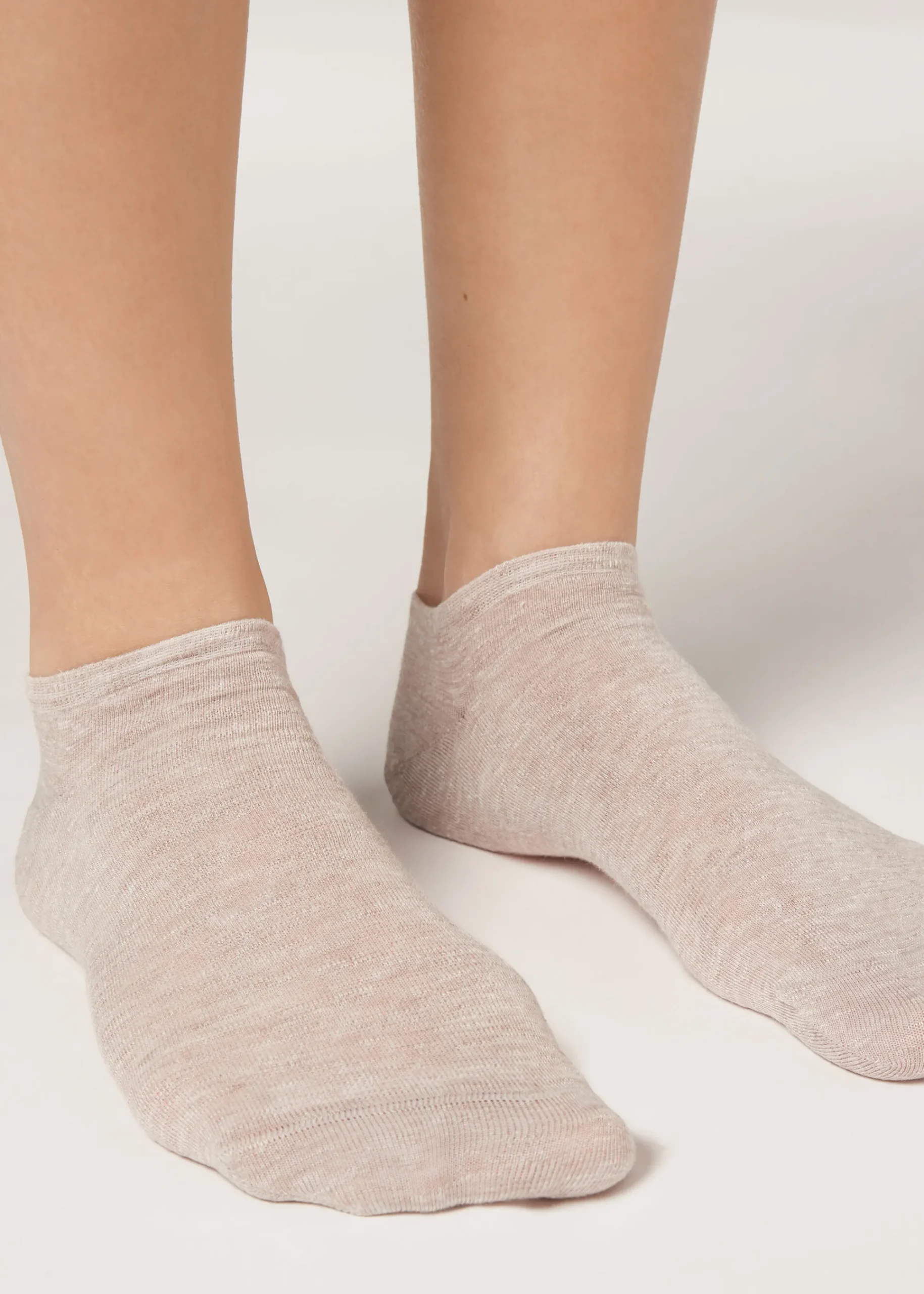 No-Show^Calzedonia Unisex Linen And Viscose No-Show Socks 9199 - Natural
