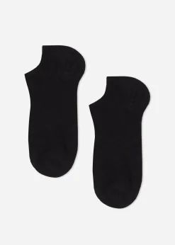 No-Show^Calzedonia Unisex Linen And Viscose No-Show Socks 9198 - Black