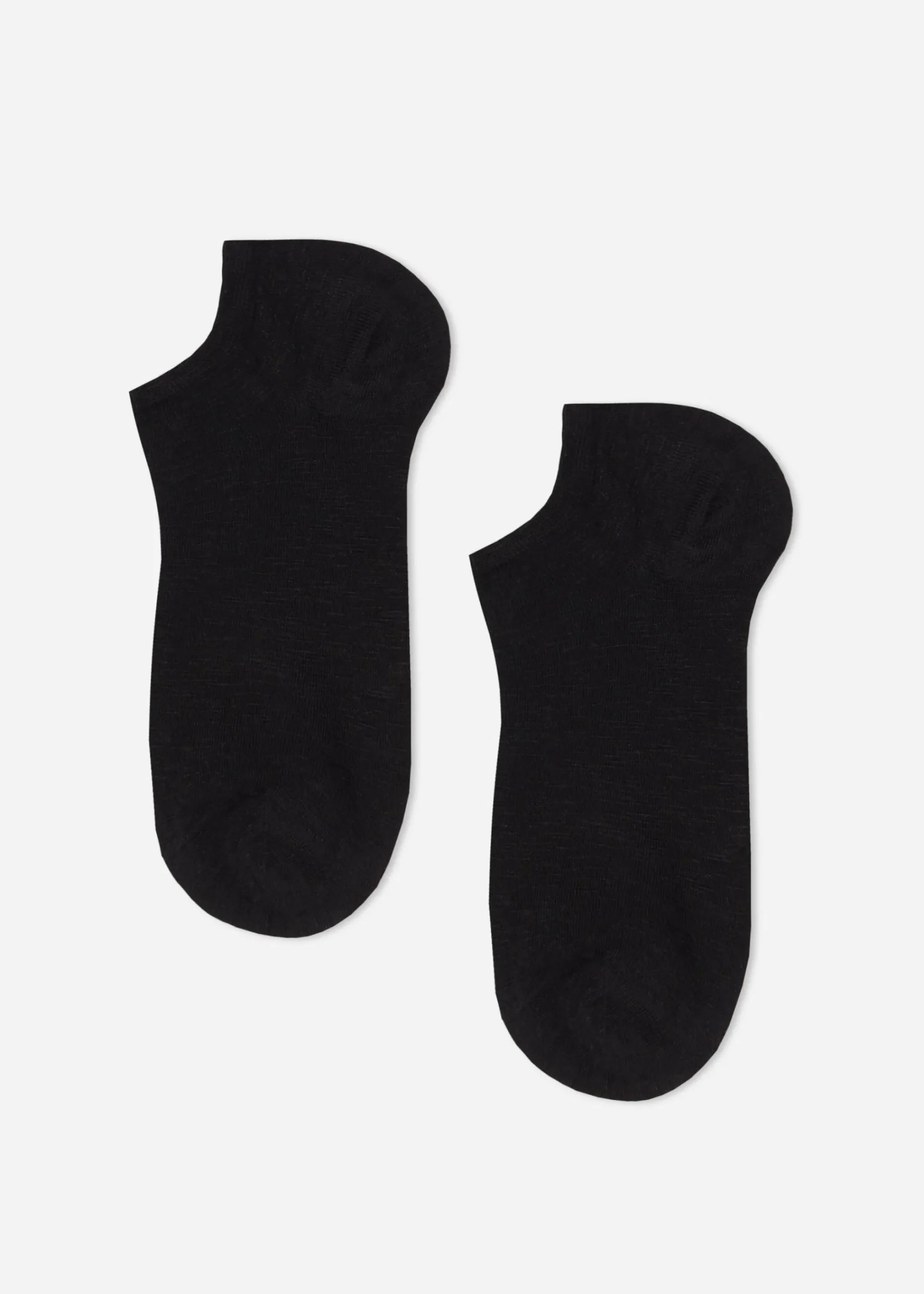 No-Show^Calzedonia Unisex Linen And Viscose No-Show Socks 9198 - Black