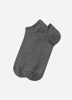 No-Show^Calzedonia Unisex No-Show Socks With Cashmere 042 - Mid Grey Blend