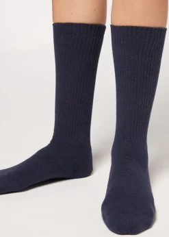 Long Socks^Calzedonia Unisex Sport Socks 767 - Dark Denim Blue