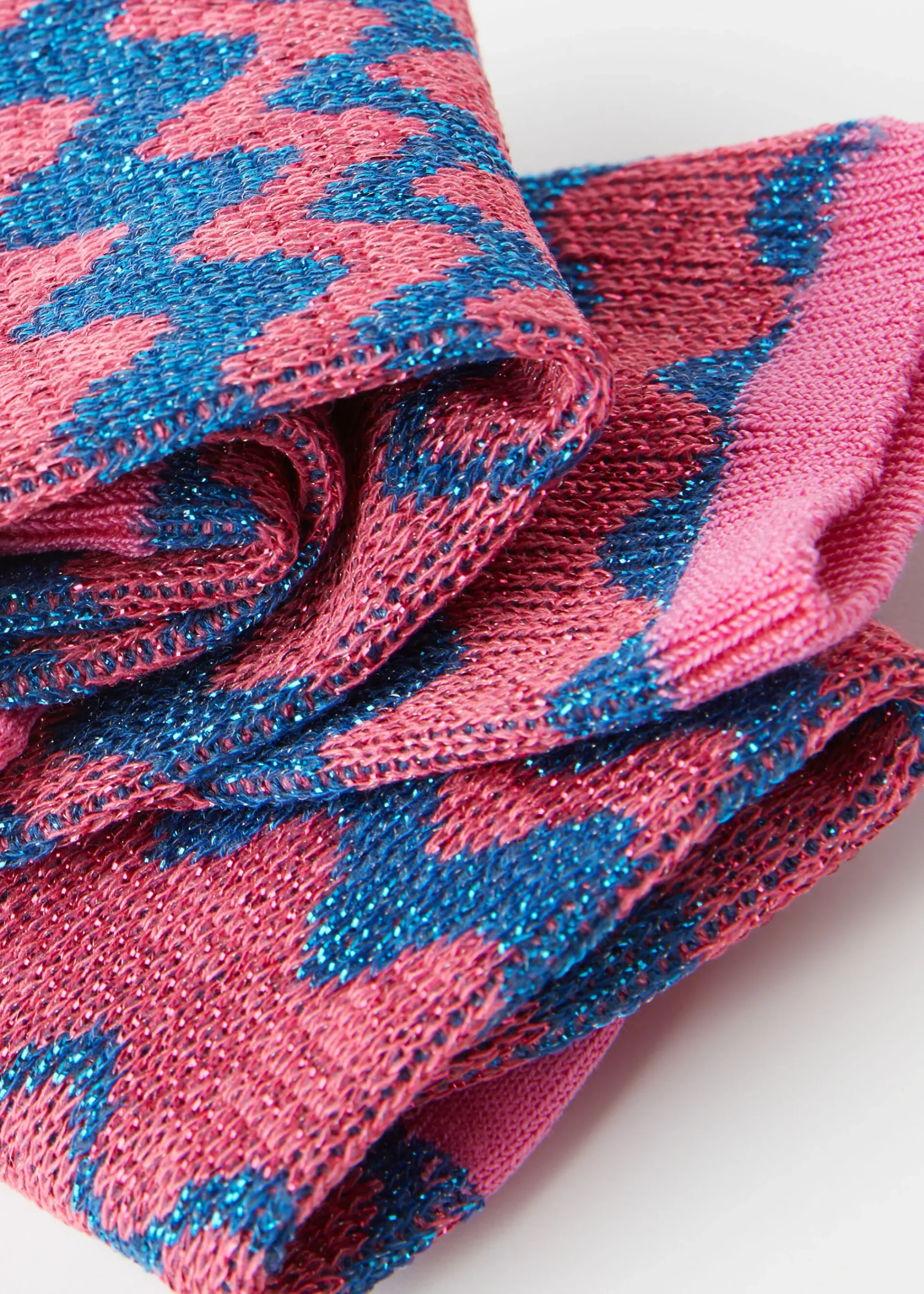 Short Socks^Calzedonia Wave Motif Short Socks With Glitter 9694 - Fuchsia Wave Glitter