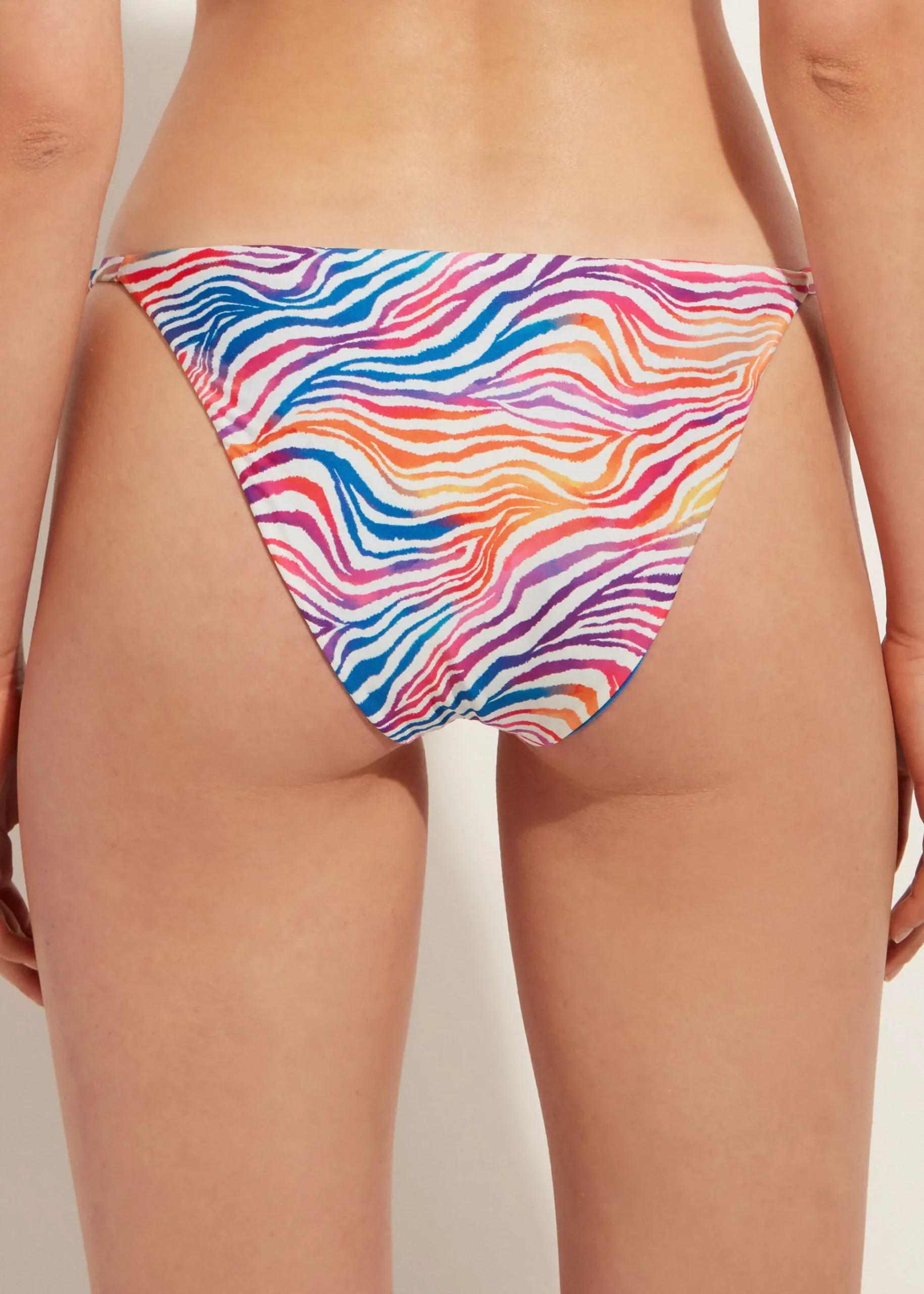 Bikini^Calzedonia Zebra Pattern Bikini Bottoms Malaga 695C - Rainbow Zebra