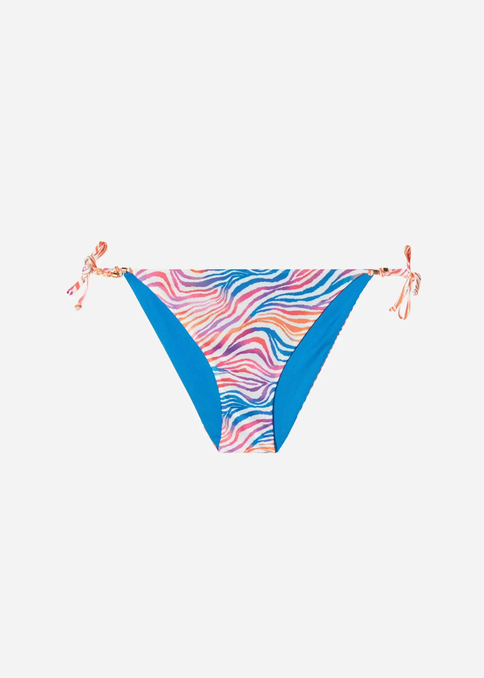 Bikini^Calzedonia Zebra Pattern Tie Bikini Bottoms Malaga 695C - Rainbow Zebra