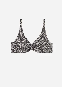 Bikini^Calzedonia Zebra Print Balconette Bikini Top Nairobi 684C - Wild Stripes