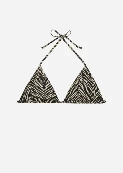 Bikini^Calzedonia Zebra Print Slide Triangle Bikini Top Nairobi 684C - Wild Stripes